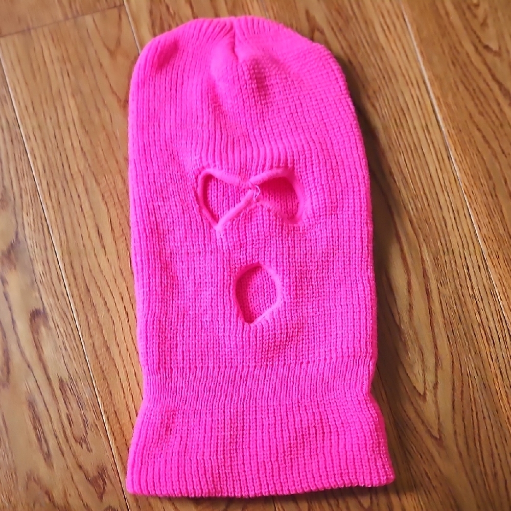 Bright Pink Knit Balaclava